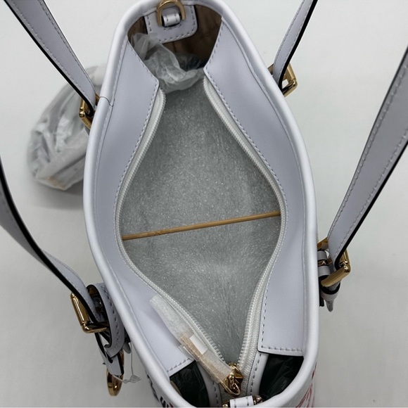 Michael Kors Jet Set Travel Extra-Small Top Zip Tote Bag Rainbow Optic White - Picture 8 of 11